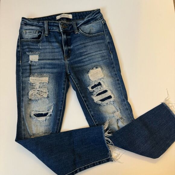 KanCan Distressed skinny ankle jeans size 25 m10 - Picture 1 of 3